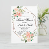 Invitation à la douche nuptiale géométrique floral (Debout devant)