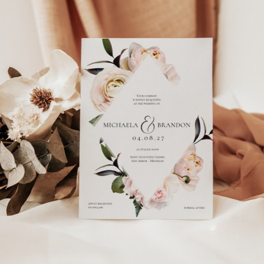 Invitation à la douche nuptiale géométrique floue 