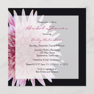 Invitation à la douche nuptiale — Gerbera rose Dai