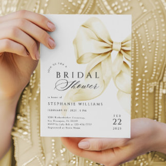 Invitation à la douche nuptiale Gold Bow