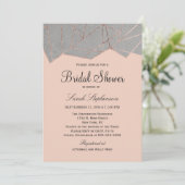 Invitation à la douche nuptiale Gold Geo Rose mode (Debout devant)