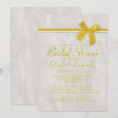 Invitation à la douche nuptiale Gold Rustic Burlap (Devant / Derrière)