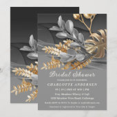 Invitation à la douche nuptiale Gold & Silver (Devant / Derrière)