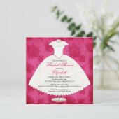 Invitation à la douche nuptiale Gown Rose magenta (Debout devant)