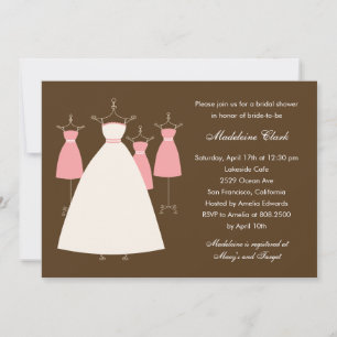 Invitation à la douche nuptiale Gowns - rose