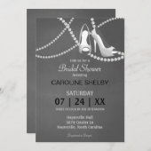 Invitation à la douche nuptiale Gray Pearl et High (Devant / Derrière)