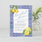 Invitation à la douche nuptiale Grecian Blue et Le (Debout devant)