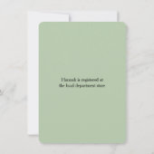 Invitation à la douche nuptiale Green Rustic Mount (Dos)