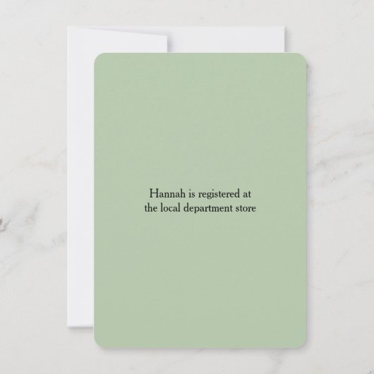 Invitation à la douche nuptiale Green Rustic Mount (Dos)