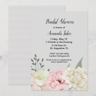 Invitation à la douche nuptiale gris chic