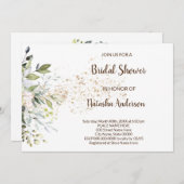 Invitation à la douche nuptiale herbacée et verte (Devant / Derrière)