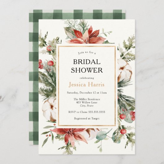 Invitation à la douche nuptiale hiver (Devant / Derrière)