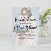 invitation à la douche nuptiale hydrangée bleu pou (Debout devant)