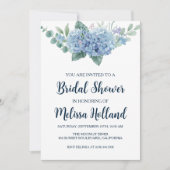 invitation à la douche nuptiale hydrangée bleu pou (Devant)