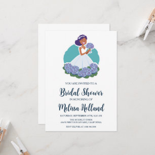 invitation à la douche nuptiale hydrangée bleu pou