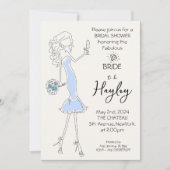 Invitation à la douche nuptiale illustrée à la mai (Devant)