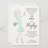 Invitation à la douche nuptiale illustrée à la mai (Devant)