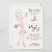 Invitation à la douche nuptiale illustrée à la mai (Devant)