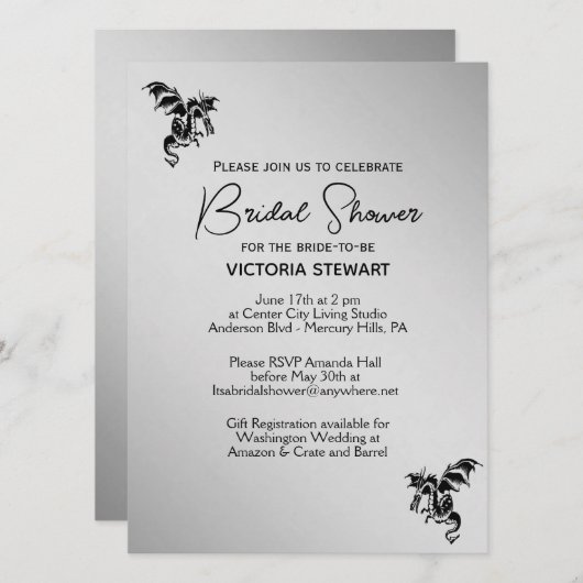 Invitation à la douche nuptiale Imaginaire de drag (Devant / Derrière)