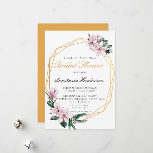 Invitation à la douche nuptiale. Invitation (Devant/Arrière en situation)