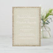 Invitation à la douche nuptiale Ivory Burlap (Debout devant)