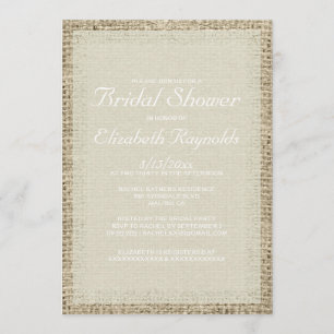 Invitation à la douche nuptiale Ivory Burlap