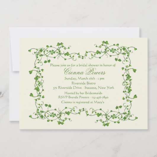 Invitation à la douche nuptiale Ivy Frame (Devant)