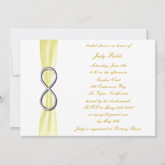 Invitation à la douche nuptiale Jaune (Devant)