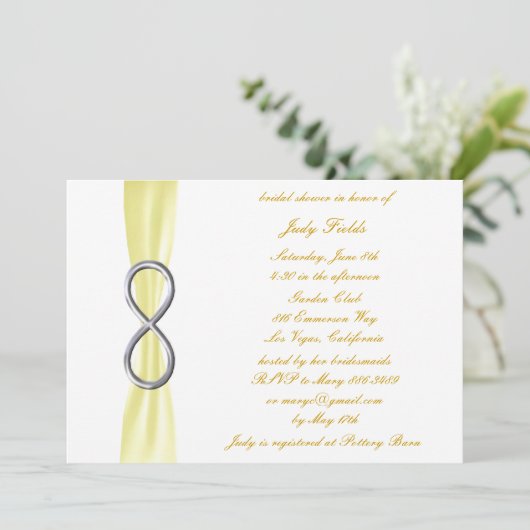 Invitation à la douche nuptiale Jaune (Debout devant)