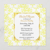 Invitation à la douche nuptiale jaune et blanc Dam (Devant / Derrière)