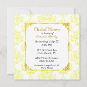 Invitation à la douche nuptiale jaune et blanc Dam (Devant)