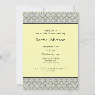 Invitation à la douche nuptiale jaune et gris