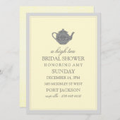 Invitation à la douche nuptiale Jaune et Gris (Devant / Derrière)