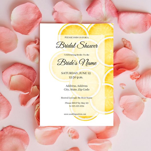 Invitation à la douche nuptiale jaune Lemon Spritz