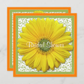 Invitation à la douche nuptiale Jaune orange verte (Devant / Derrière)