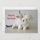 Invitation à la douche nuptiale Kitten Puppy (Devant)