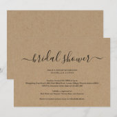 Invitation à la douche nuptiale Kraft (Devant / Derrière)