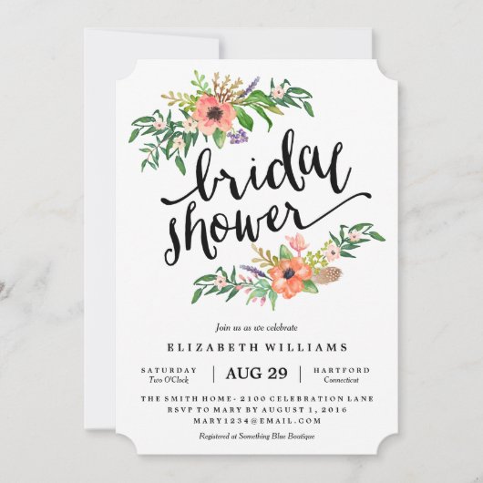 Invitation à la douche nuptiale la plus douce (Devant)