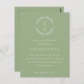 Invitation à la douche nuptiale Laurel (Devant / Derrière)