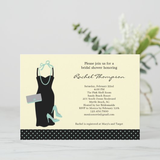 Invitation à la douche nuptiale LBD (Debout devant)