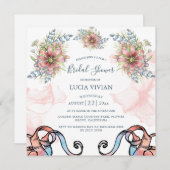 Invitation à la douche nuptiale légère rose (Devant / Derrière)