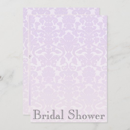 Invitation à la douche nuptiale Lilac Damask (Devant / Derrière)