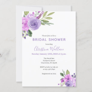 Invitation à la douche nuptiale Lilac et Lavender