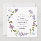 Invitation à la douche nuptiale Lilac et papillons (Devant)