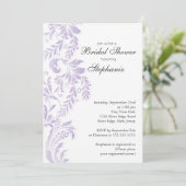 Invitation à la douche nuptiale Lilac Leaf (Debout devant)