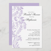 Invitation à la douche nuptiale Lilac Leaf (Devant / Derrière)