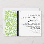 Invitation à la douche nuptiale Lime Black Damask (Dos)