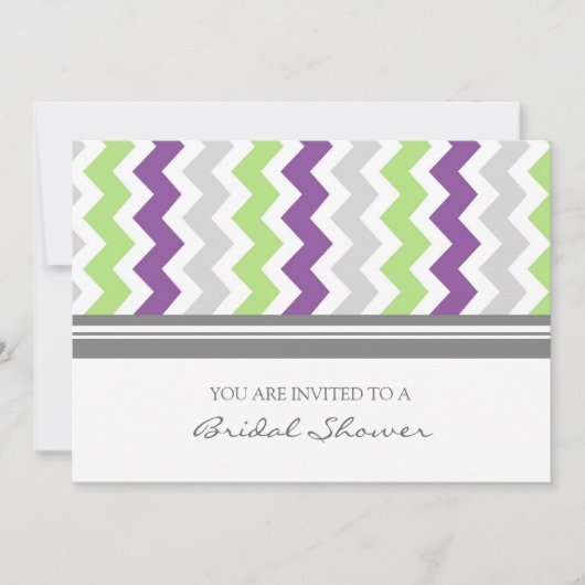 Invitation à la douche nuptiale Lime Plum Grey Che (Devant)