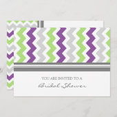 Invitation à la douche nuptiale Lime Plum Grey Che (Devant / Derrière)