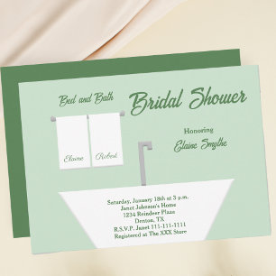 Invitation à la douche nuptiale lit et bain